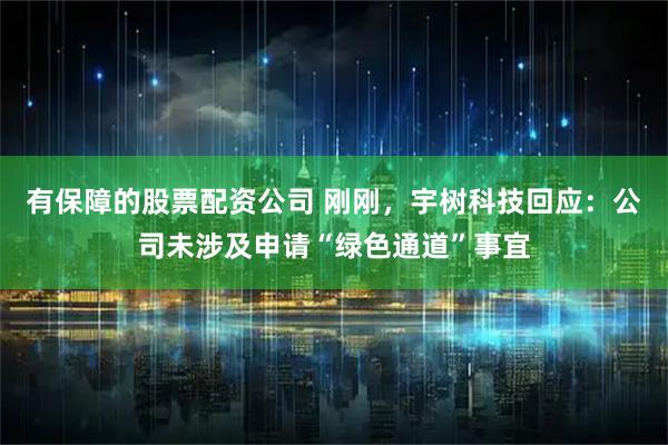 有保障的股票配资公司 刚刚，宇树科技回应：公司未涉及申请“绿色通道”事宜