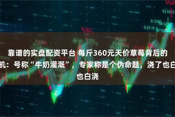 靠谱的实盘配资平台 每斤360元天价草莓背后的玄机：号称“牛奶灌溉”，专家称是个伪命题，浇了也白浇